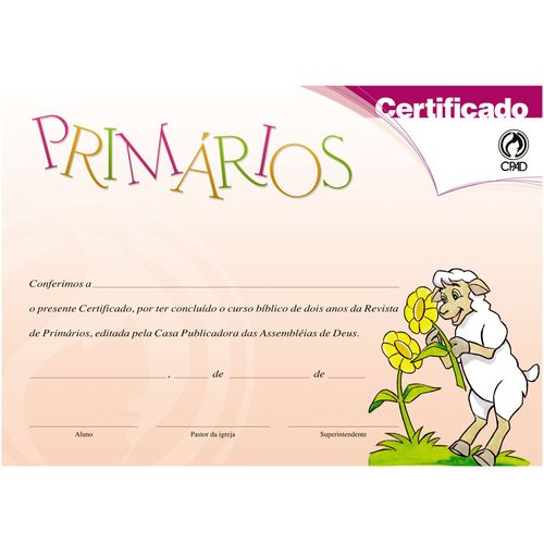 Certificado de Primários 20 Und