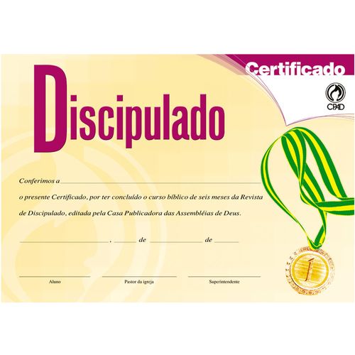 Certificado de Discipulado - 20 Und