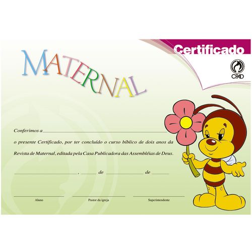 Certificado de Maternal - 20 Und