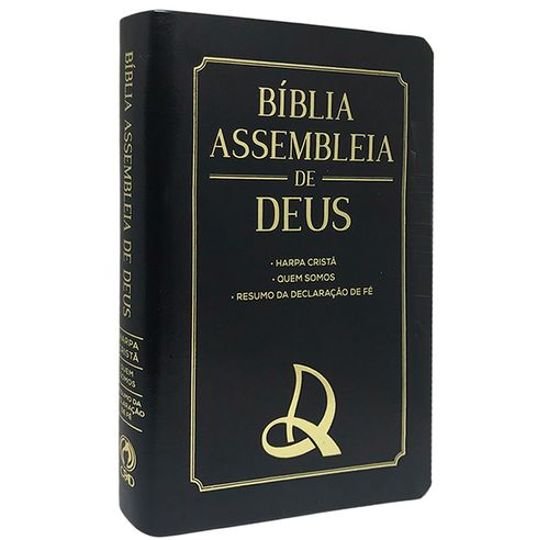 Bíblia Assembleia de Deus Preta Capa Logo