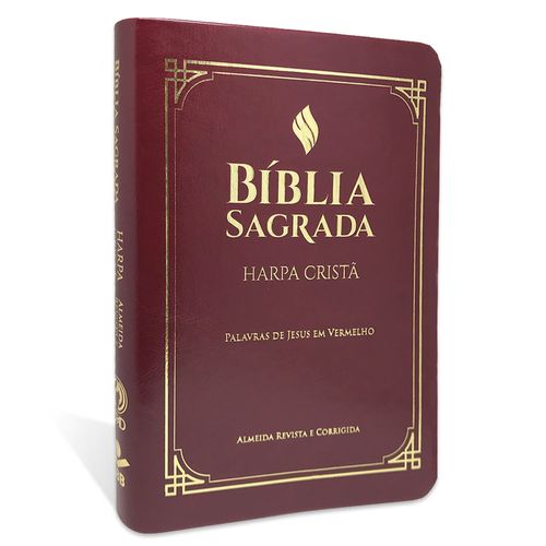 Bíblia com Harpa Cristã  Grande Econômica Vinho
