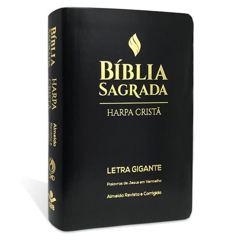 Bíblia com Harpa Cristã  Gigante Luxo Letra Gigante Preta