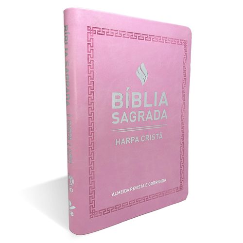 Bíblia Grande Harpa Cristã Slim Luxo Rosa Claro