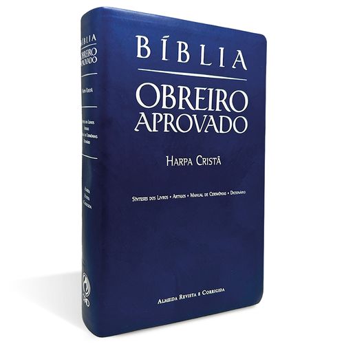 Bíblia Obreiro Aprovado Média Luxo Harpa Cristã  Azul