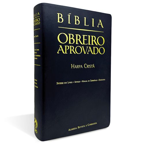 Bíblia Obreiro Aprovado Média Luxo Harpa Cristã Preta