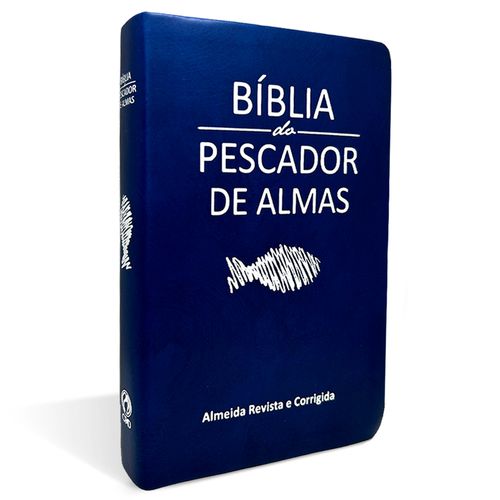 Bíblia do Pescador de Almas Média Luxo Azul