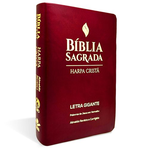 Bíblia Grande Harpa Cristã Luxo Letra Gigante Vinho