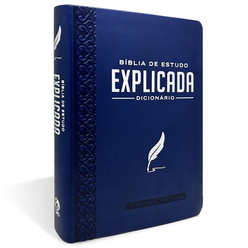 Bíblia de Estudo Explicada Média Luxo Azul