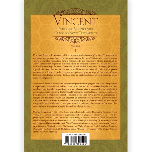 Vincent - Estudo no Vocabulário Grego do Novo Testamento Vol. I (Brochura)