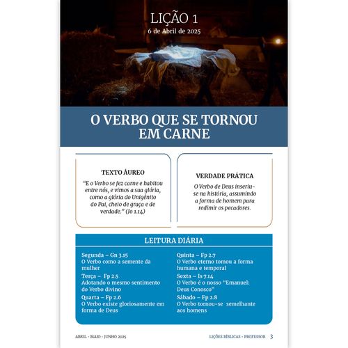 Lições Bíblicas Adultos Professor 2º Tr. 2025