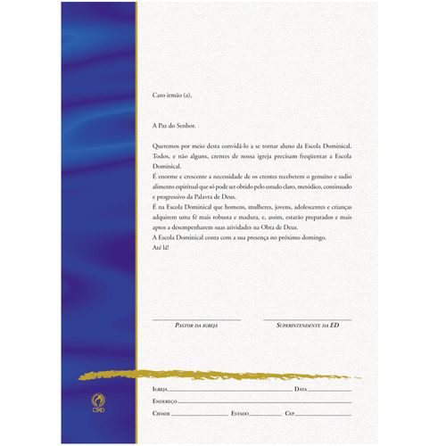 Carta Convite para EBD