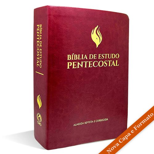 Bíblia De Estudo Pentecostal Média Luxo Vinho