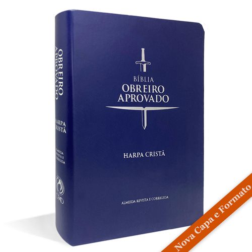 Bíblia Obreiro Aprovado Média Luxo Harpa Cristã Azul
