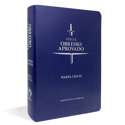 Bíblia Obreiro Aprovado Média Luxo Harpa Cristã Azul