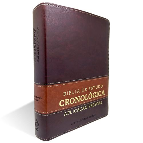 Bíblia de Estudo Cronológica Aplicação Pessoal Cp Luxo Tarja Marrom