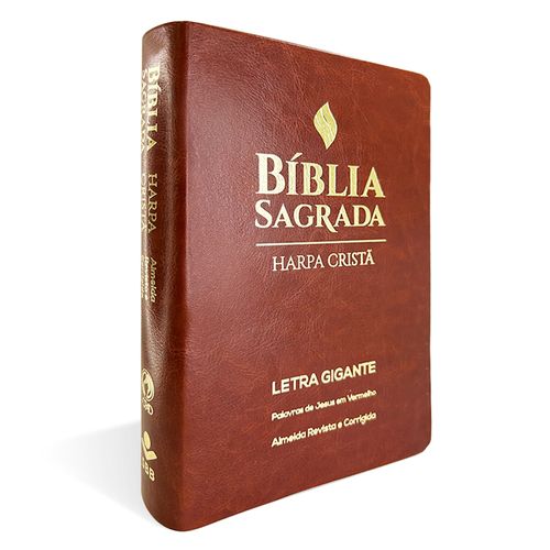 Bíblia Grande Harpa Cristã Luxo Letra Gigante Marrom