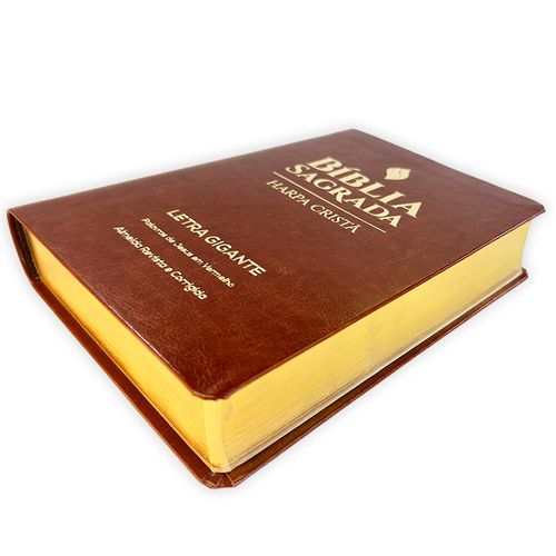 Bíblia Grande Harpa Cristã Luxo Letra Gigante Marrom