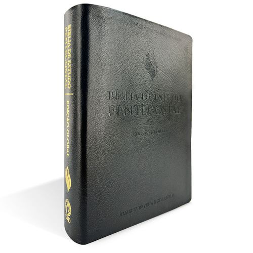 Bíblia de Estudo Pentecostal Grande - Edição Global Luxo Preta Couro Legítimo
