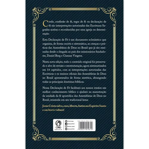 Declaração de Fé Atualizada Preto (capa dura)