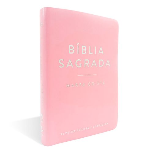 Bíblia Grande Harpa Cristã Slim Luxo Rosa Claro