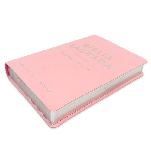 Bíblia Grande Harpa Cristã Slim Luxo Rosa Claro